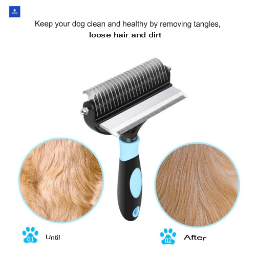 Multifunctional fur brush for dogs and cats - removes tangles easily and painlessly